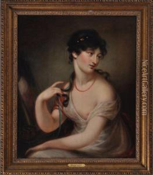 Portrait Of Fanny Eissler Oil Painting - Thomas Sully