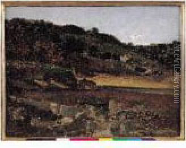 Etude De Paysage, Vers 1860 Oil Painting - Paul-Camille Guigou