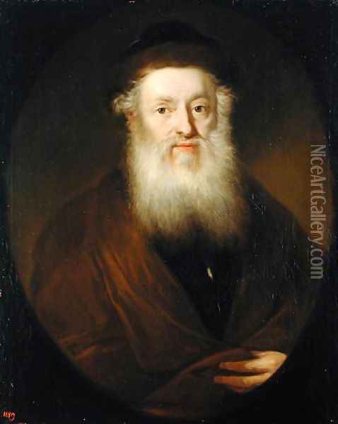 Portrait of a Rabbi, c.1709 Oil Painting - Andreas Scheits