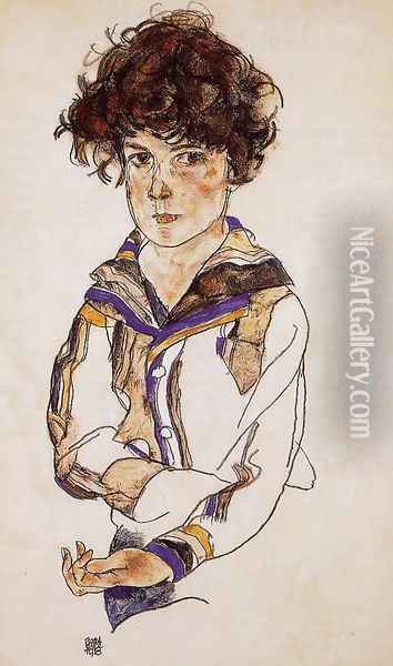Portrait Of A Boy Oil Painting - Egon Schiele