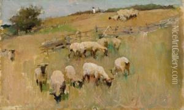 Shepherding Oil Painting - Walter Frederick Osborne