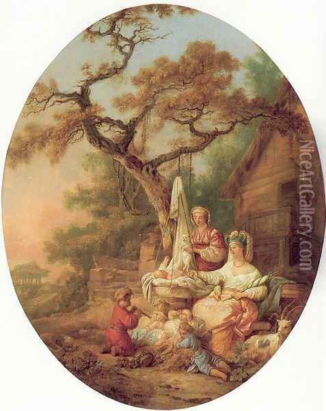 A Scene from Russian Life 1764 Oil Painting - Jean-Baptiste Le Prince