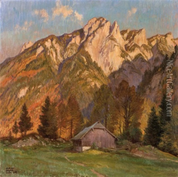 Herbsttag Bei Strobl Oil Painting - Gustav Bauer