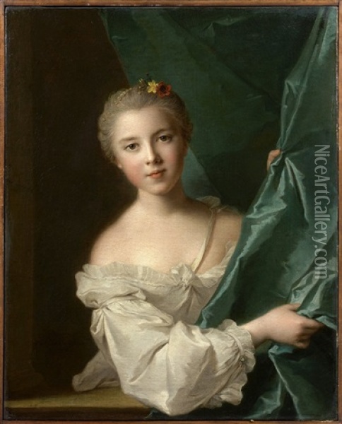 Portrait D'eleonore Louise De Berville Oil Painting - Jean Marc Nattier