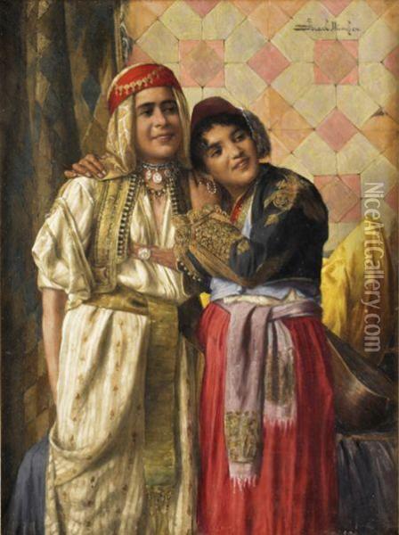 Two Arab Youths In Nationalcostume Oil Painting - Daniel Israel