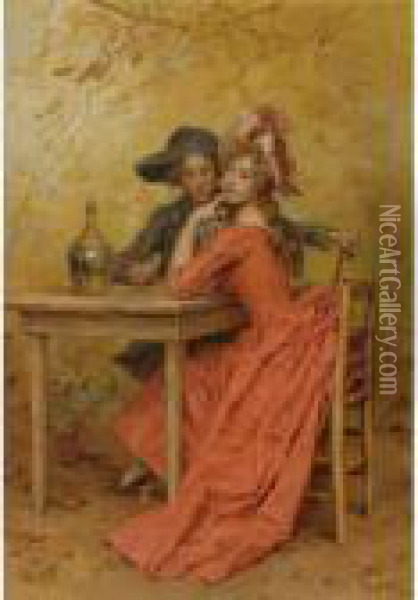 The Lady In Red Oil Painting - Frederick Hendrik Kaemmerer
