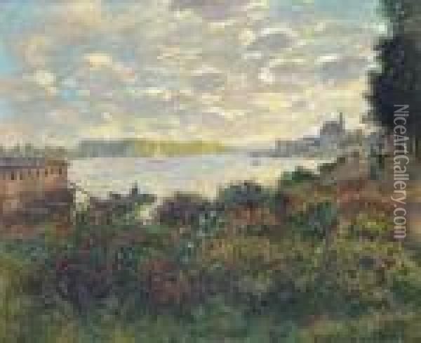 La Seine A Argenteuil Oil Painting - Claude Oscar Monet