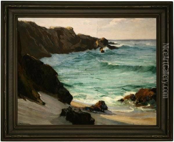 California Seascape Oil Painting - Jean Mannheim