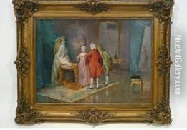  Naissance Sous Louis Xv  Oil Painting - L.G. Wagner