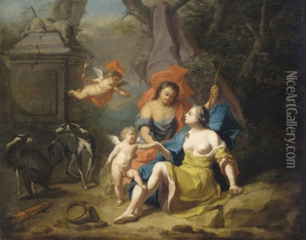 Venus And Adonis Oil Painting - Gerard Hoet the Elder