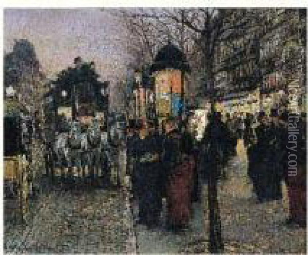 Vue De Paris Oil Painting - Jean, Giovanni Lessi