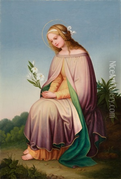 Maria Mit Der Lilie Oil Painting - Maria (Anna Maria) Ellenrieder
