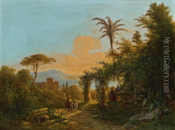 Italienische Landschaft Oil Painting - Joseph Altenkopf