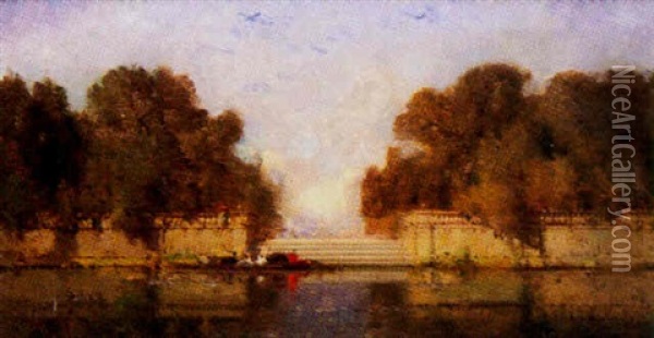 Venise, Vue De La Lagune Oil Painting - Henri Duvieux