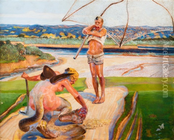 Ondyna - Rybak I Chimera Oil Painting - Jacek Malczewski