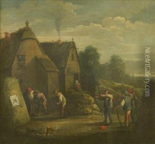 A Village Archery Contest Oil Painting - Jan Miense Molenaer