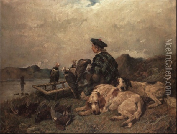 A Rest From Haymaking Oil Painting - John Emms