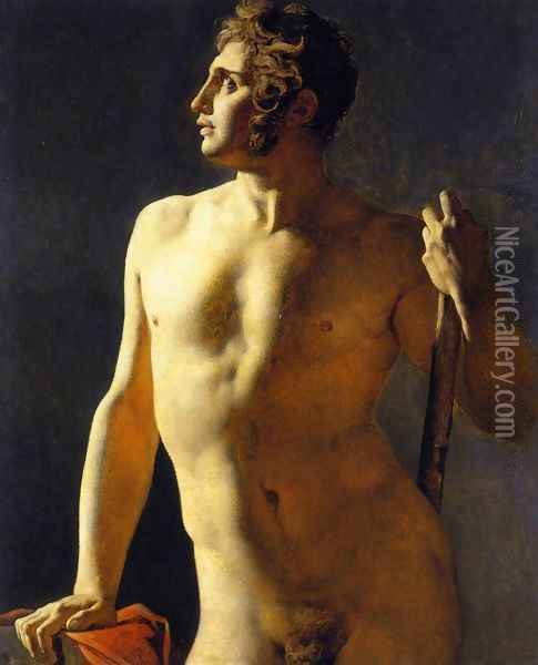 Study of a Male Nude 2 Oil Painting - Jean Auguste Dominique Ingres