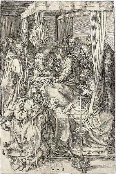 The Death of the Virgin Oil Painting - Martin Schongauer
