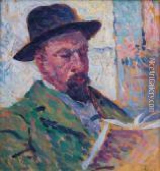 Portrait De Paul Signac Oil Painting - Maximilien Luce