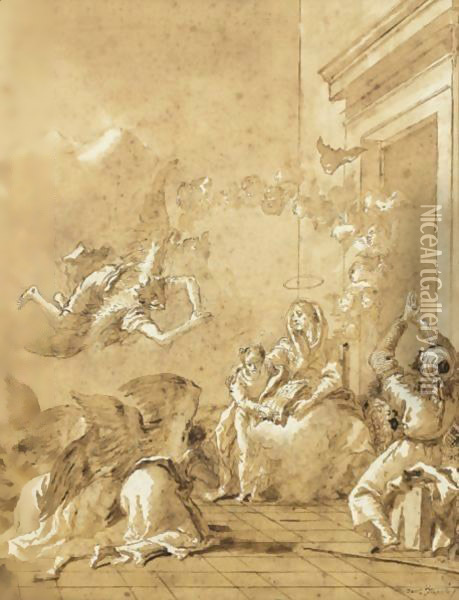 The Education Of The Virgin Oil Painting - Giovanni Domenico Tiepolo