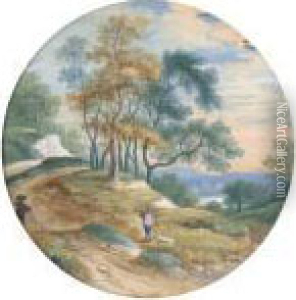 A Sportsman In An Open Landscape
 (illustrated); And A Gamekeeperwith His Dogs On A Woodland Track Oil Painting - Jan The Elder Brueghel