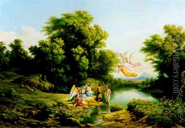 Die Taufe Jesu Im Jordan Oil Painting - Karoly Marko the Younger