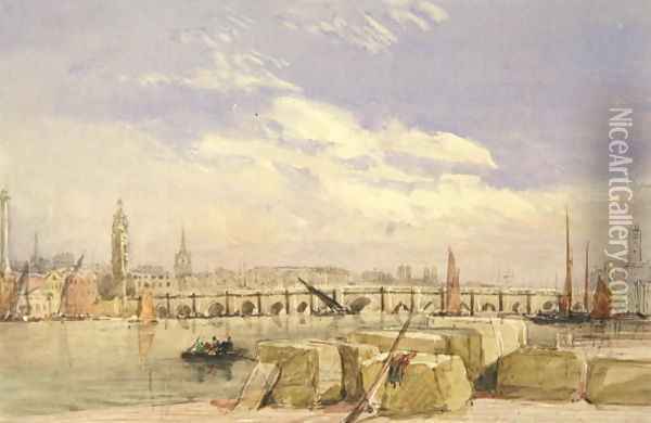 London Bridge, c.1828-30 Oil Painting - David Cox