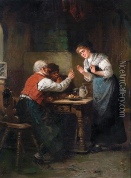Einladung Zum Trunk Oil Painting - Wilhelm Roegge