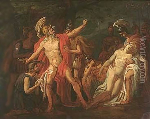 The Death Of Patroclus Oil Painting - Antoine-Jean Gros