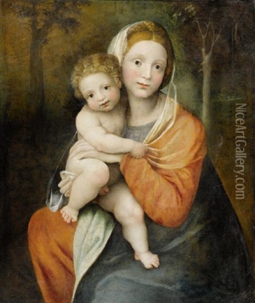 Madonna Mit Kind Oil Painting - Giovanni Francesco Caroto