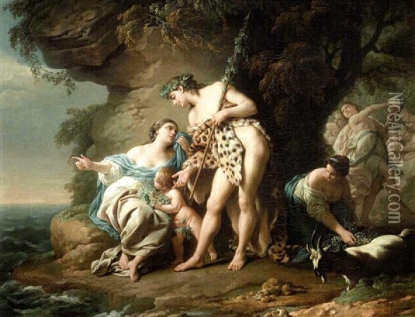Bacchus Consolant Ariane Abandonnee Par Thesee Oil Painting - Louis Jean Francois Lagrenee