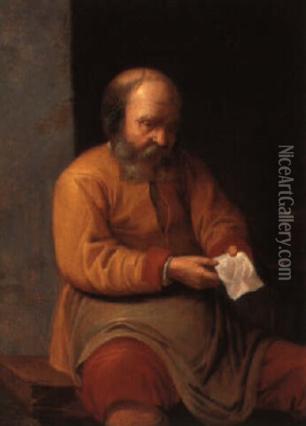 Ein Alter Mann Einen Brief Lesend Oil Painting - David Ryckaert III