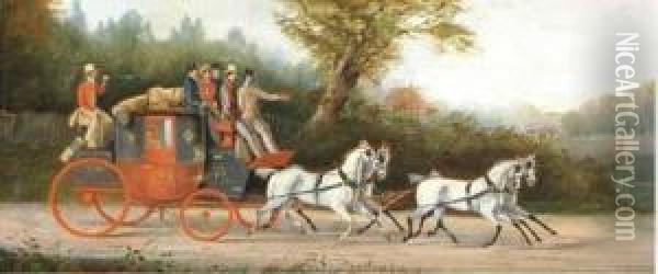 The York To London Royal Mail Coach Oil Painting - Henry Thomas Alken