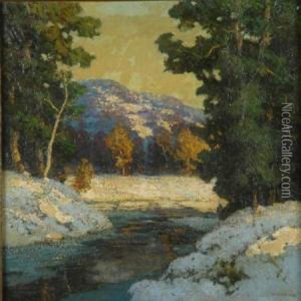 Winter Brook Oil Painting - Walter Koeniger