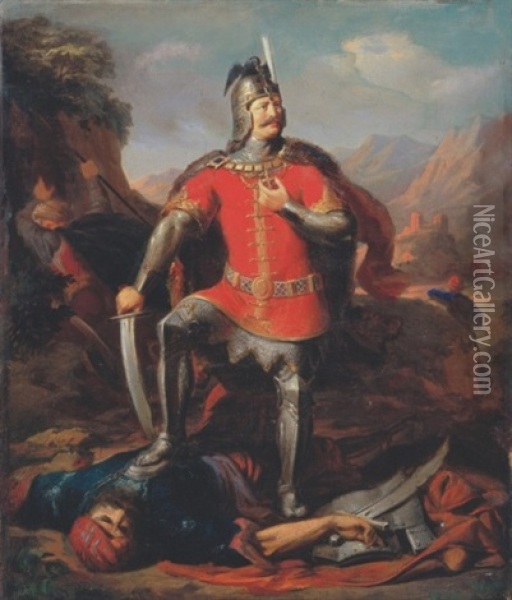 Victory (warrior Hunyadi) Oil Painting - Nandor (Krebs) Rakosi