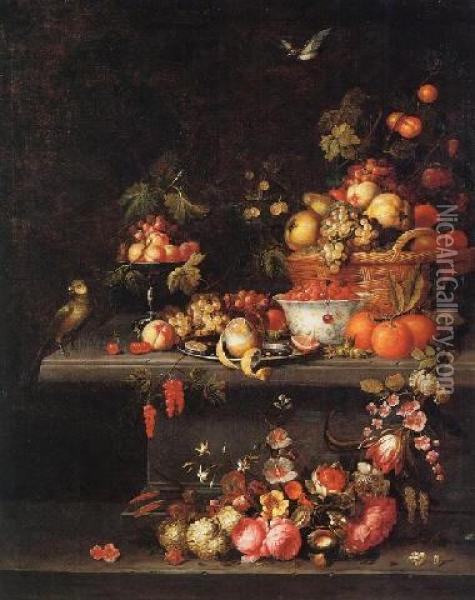Basket Of Fruit Oil Painting - Pseudo Simons