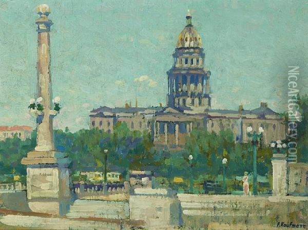 Capitol, Denver, Colorado; In Cheesman Park, Denver, Colorado Oil Painting - Ferdinand Kaufmann