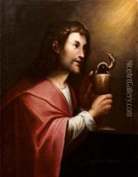 San Giovanni Evangelista A Pathmos Oil Painting - Guglielmo Caccia