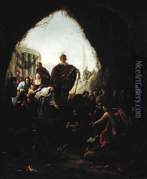 Daniel Killing the Dragon of Baal Oil Painting - Jacob Willemsz de Wet the Elder