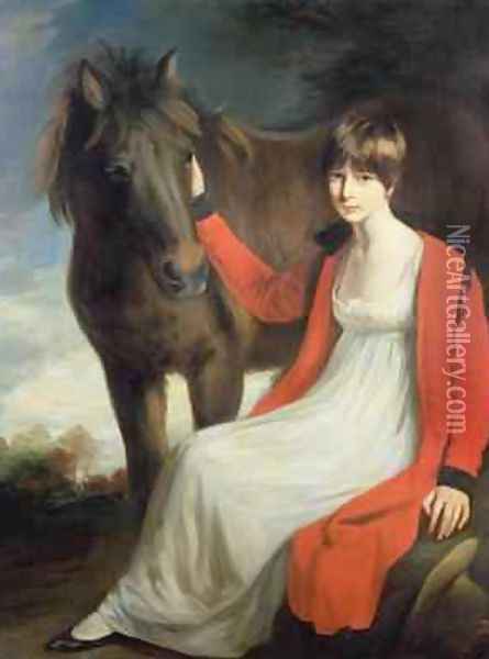 Portrait of Miss Emily Beauchamp with her Pony Oil Painting - John Opie