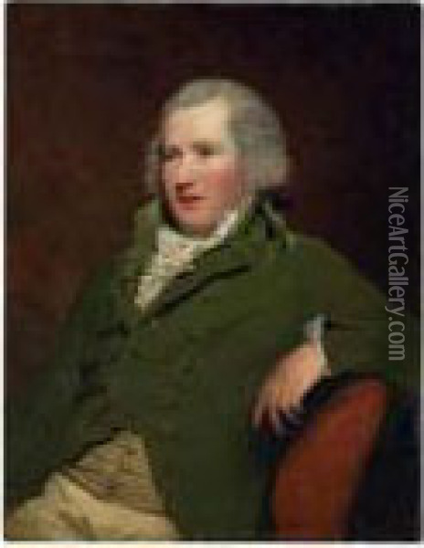 Portrait Of John Anderson Of Inchyra, Seated Half-length, In Agreen Coat Oil Painting - Sir Henry Raeburn