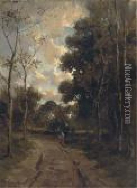 Figure On A Country Lane Oil Painting - James Humbert Craig