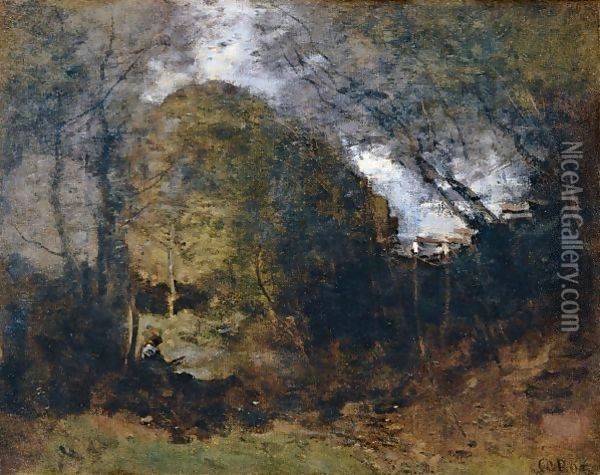 Le Dessinateur Dans Le Vallon Oil Painting - Jean-Baptiste-Camille Corot