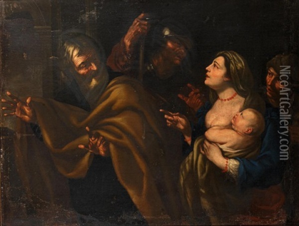 The Denial Of Saint Peter Oil Painting - Gerard Douffet