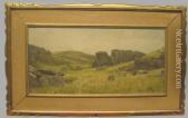 Rocky Hillside Oil Painting - William Trost Richards