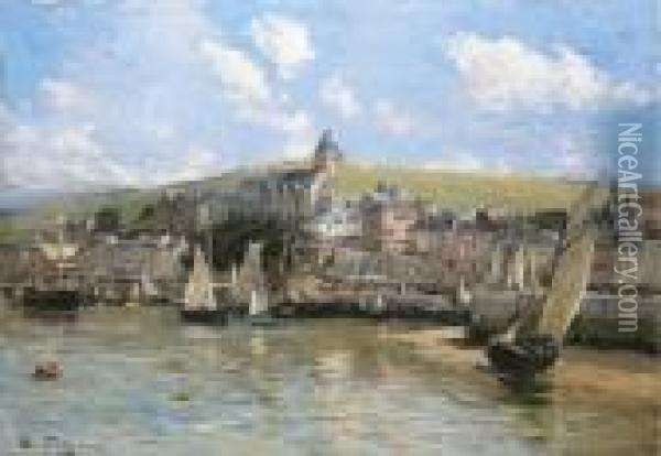 Vue Du Treport Oil Painting - Edmond Marie Petitjean
