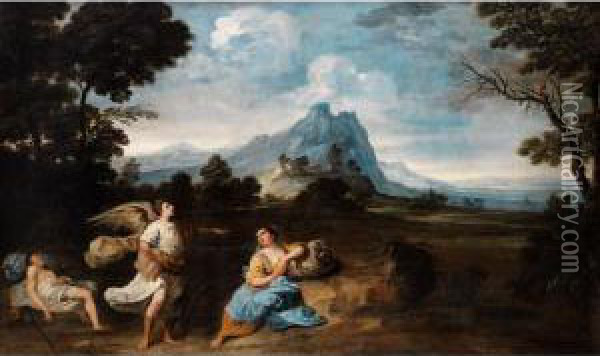 Hagar Und Ismael In Der W Oil Painting - Giuseppe Zola