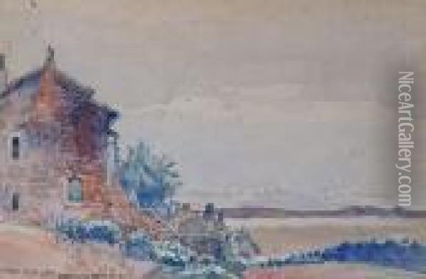 Bormes - Maison De Mme Pit Oil Painting - Lucien Pissarro