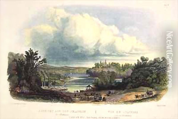 View on the Delaware near Bordentown Oil Painting - Karl Bodmer